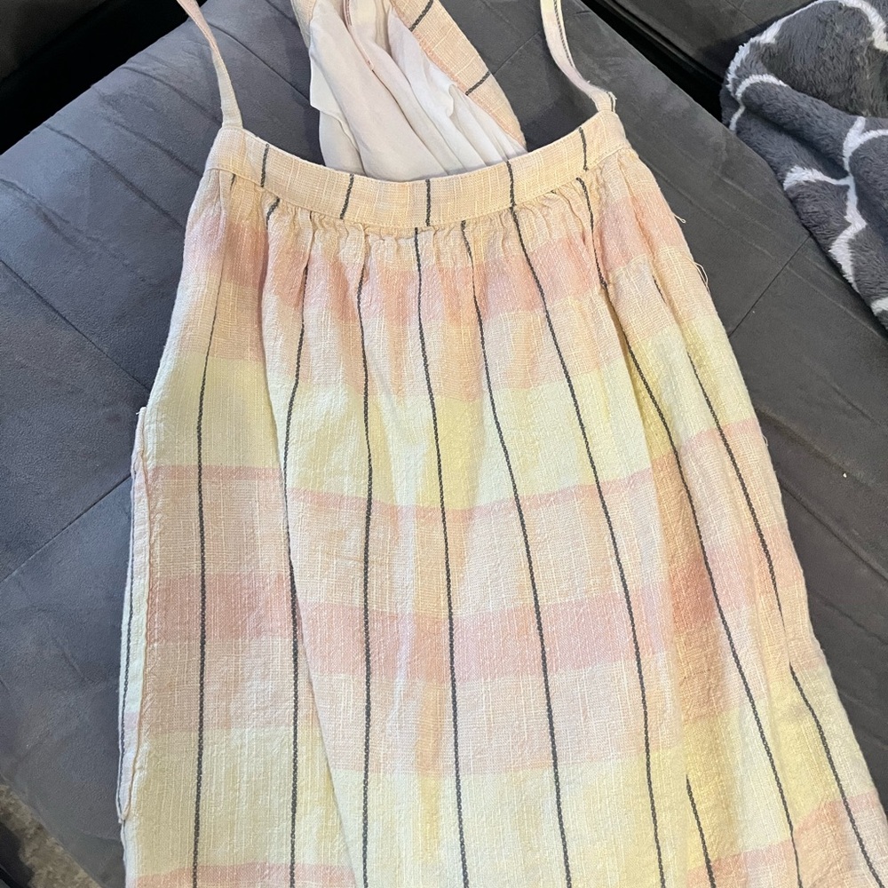 NWT Free People Linen Suspender Overall Skirt 10 - Picture 7 of 7